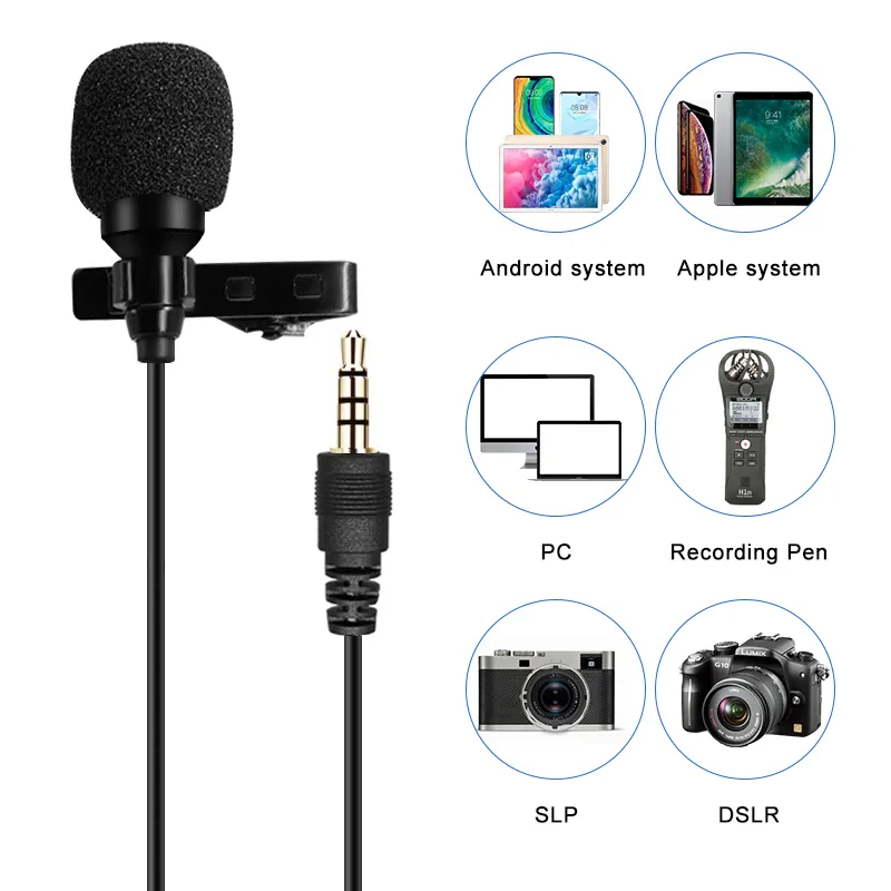 VMIDirect Lavalier Lapel Clip-on Microphone for Clear Audio with Various Devices