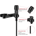 VMIDirect Lavalier Lapel Clip-on Microphone with Omnidirectional Mic and Extra Long Cable
