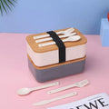 VMIDirect Leak-Proof Bento Lunch Box with Bamboo Lid and Cutlery for Easy Meal Transport