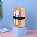VMIDirect Leak-Proof Bento Lunch Box with Utensils and Stylish Bamboo Design