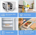 Leak-Proof Bento Lunch Box features microwave and freezer safe design with a 600ML capacity and flatware included