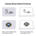 LED light panel for photography demonstrating shadowless effects on hollow products like jewelry