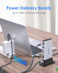 LENTION 10-in-1 USB C hub with power delivery ready for up to 100W pass-through on a desk