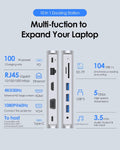 LENTION 10-in-1 USB C hub features multiple ports for expanding laptop connectivity including HDMI and Ethernet