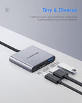 LENTION 3-in-1 USB C adapter with HDMI and USB 3.0 ports for enhanced connectivity