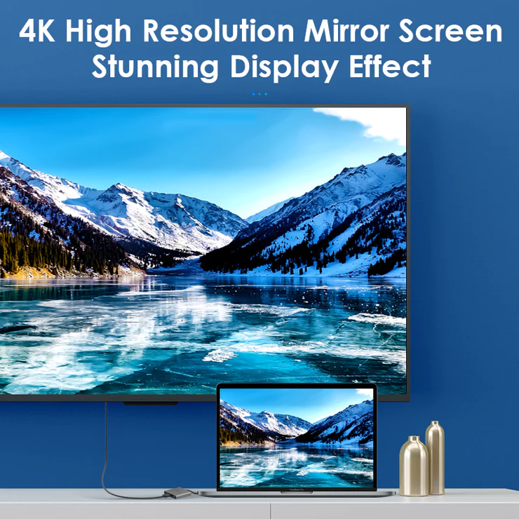 LENTION 3-in-1 USB C adapter showcasing 4K high resolution mirror screen display with stunning effect