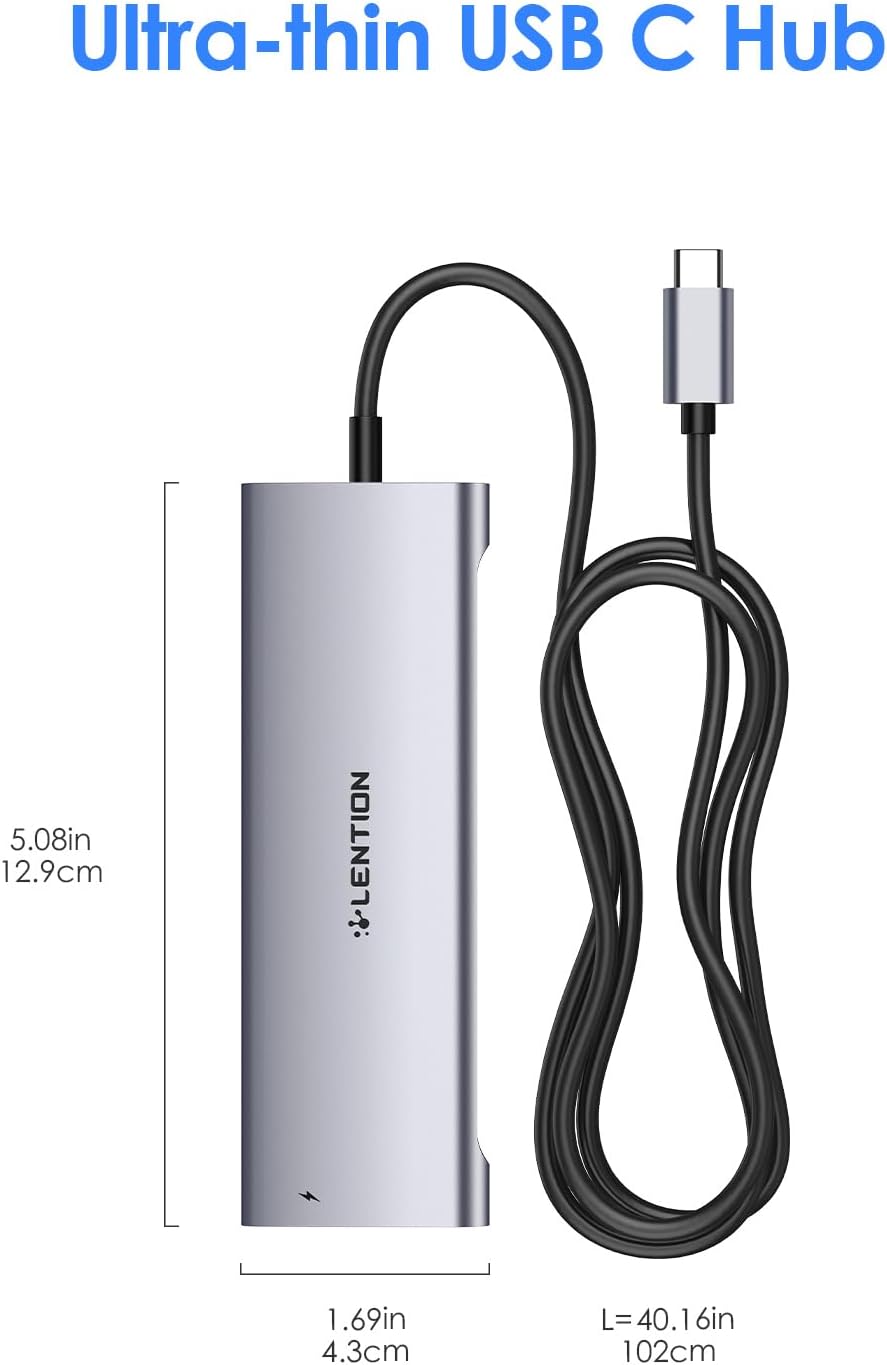 8 in 1 USB C Splitter with HDMI for versatile connectivity and slim design
