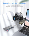 LENTION C15 Adapter for Samsung Galaxy Book featuring SD and MicroSD slots for mobile photo editing
