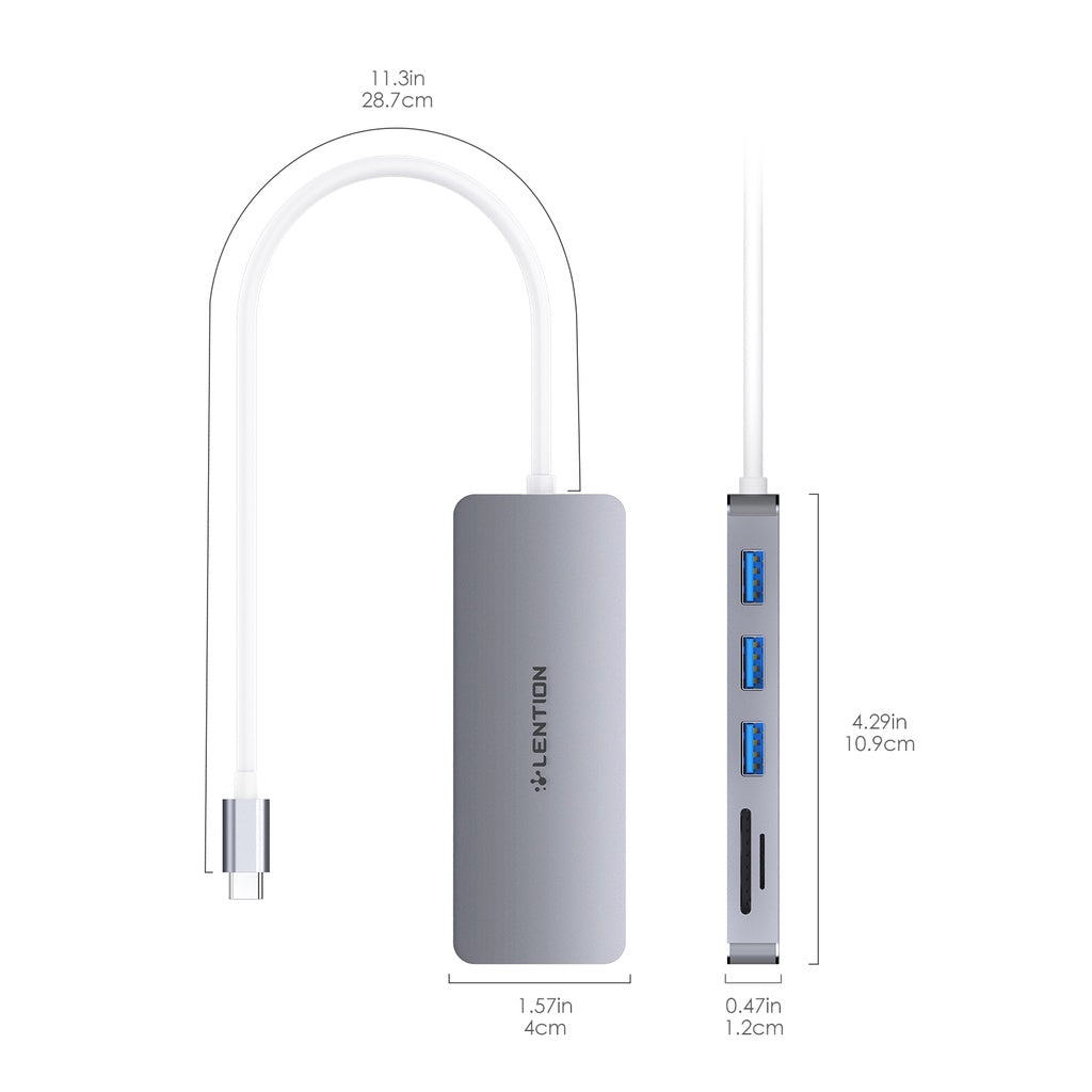 LENTION C15 Adapter for Samsung Galaxy Book with multiple USB ports and compact design