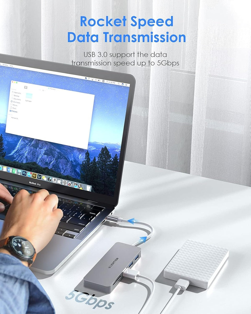 LENTION C15 Adapter for Samsung Galaxy Book connected to laptop for fast data transfer