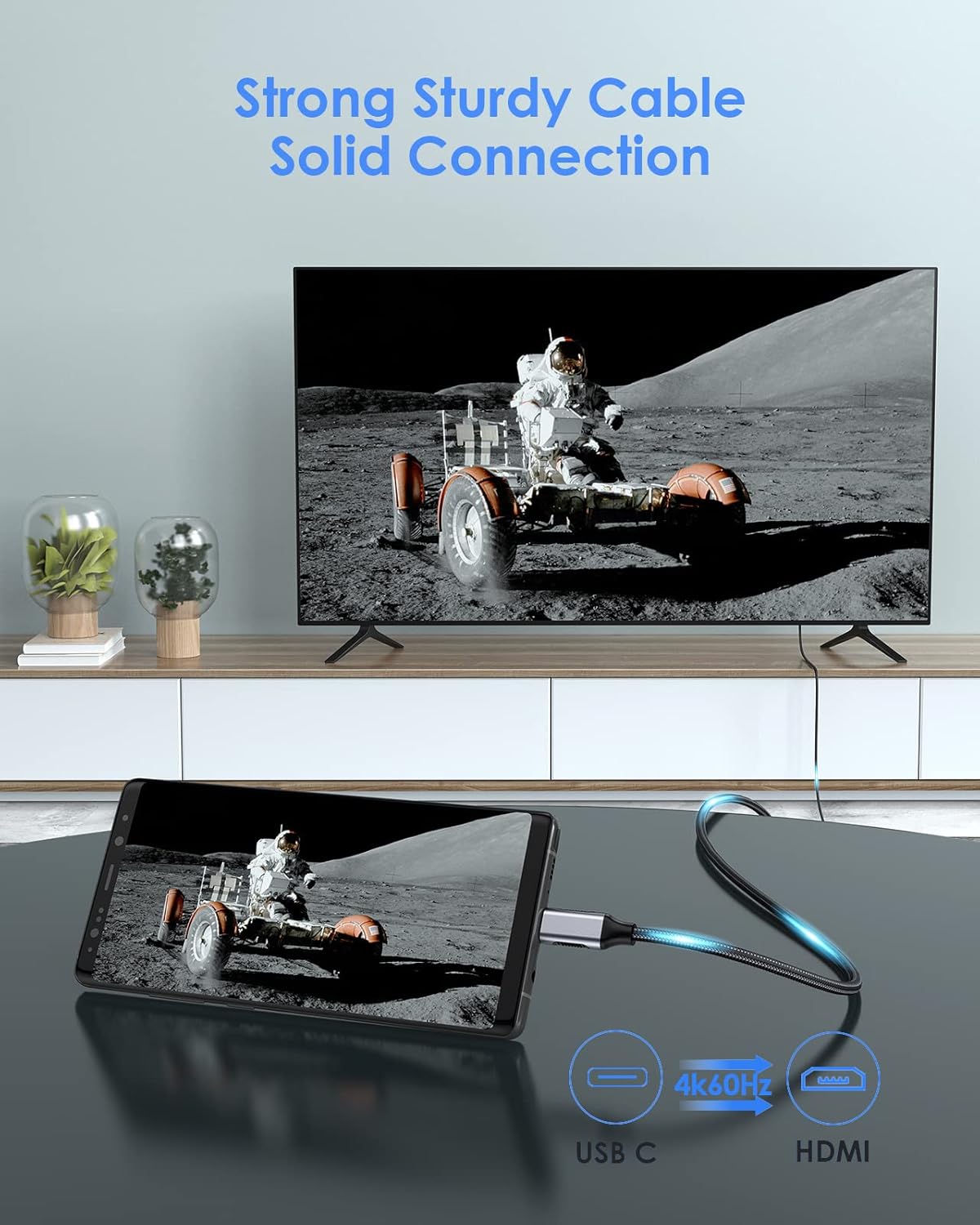 LENTION CU707H Type C 3.1 network hub connecting smartphone to TV for 4K video streaming