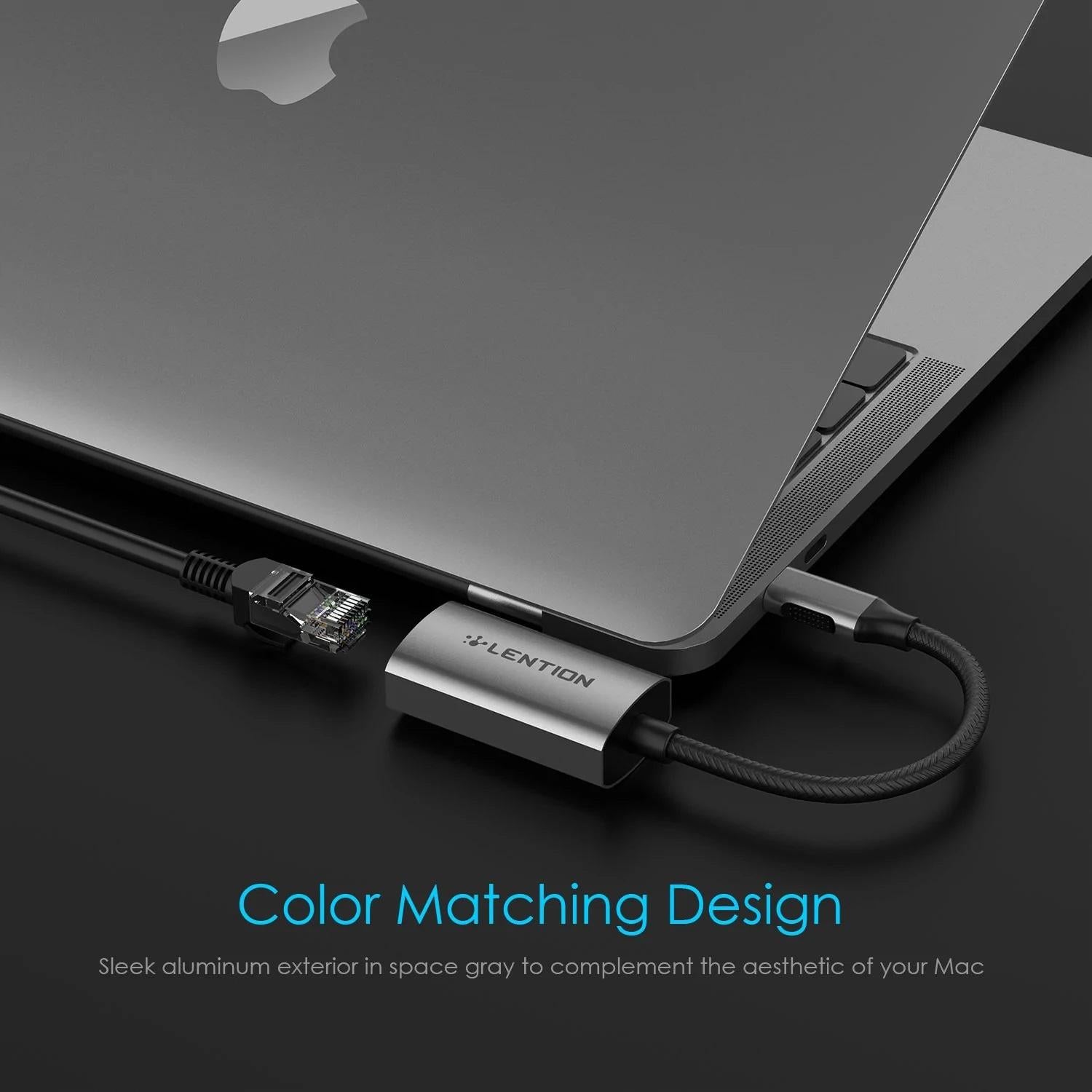 USB hub featuring a sleek design, Gigabit Ethernet LAN converter Type-C for enhanced connectivity