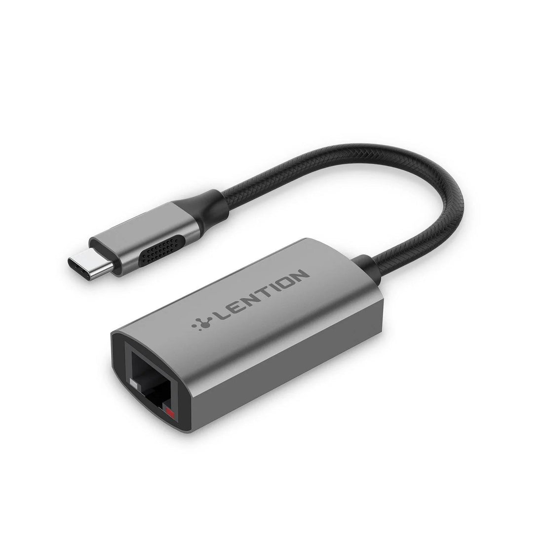 Lention USB Type-C Gigabit Ethernet LAN converter with flexible cable for fast internet connection