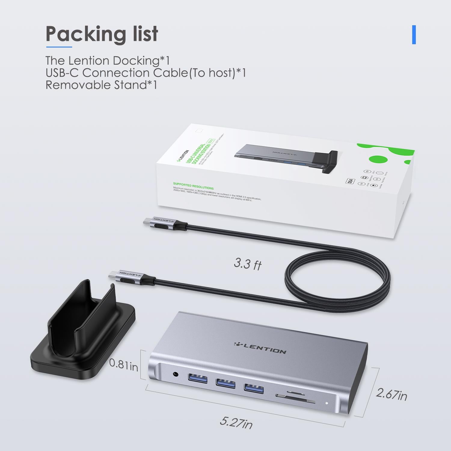 VMIDirect Multiport Hub with USB-C Cable and removable stand for versatile connectivity