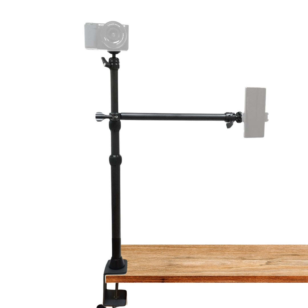 LS11 Removable Desk Stand for Cameras with Adjustable Height and Secure Mounting Grip
