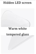 Smart Body Scale with a hidden LED screen and warm white tempered glass design