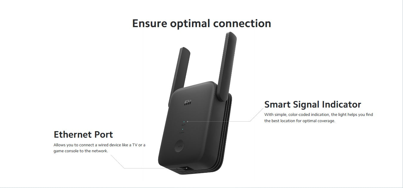 VMI Direct WiFi Repeater with Smart Signal Indicator and Ethernet Port for optimal connection