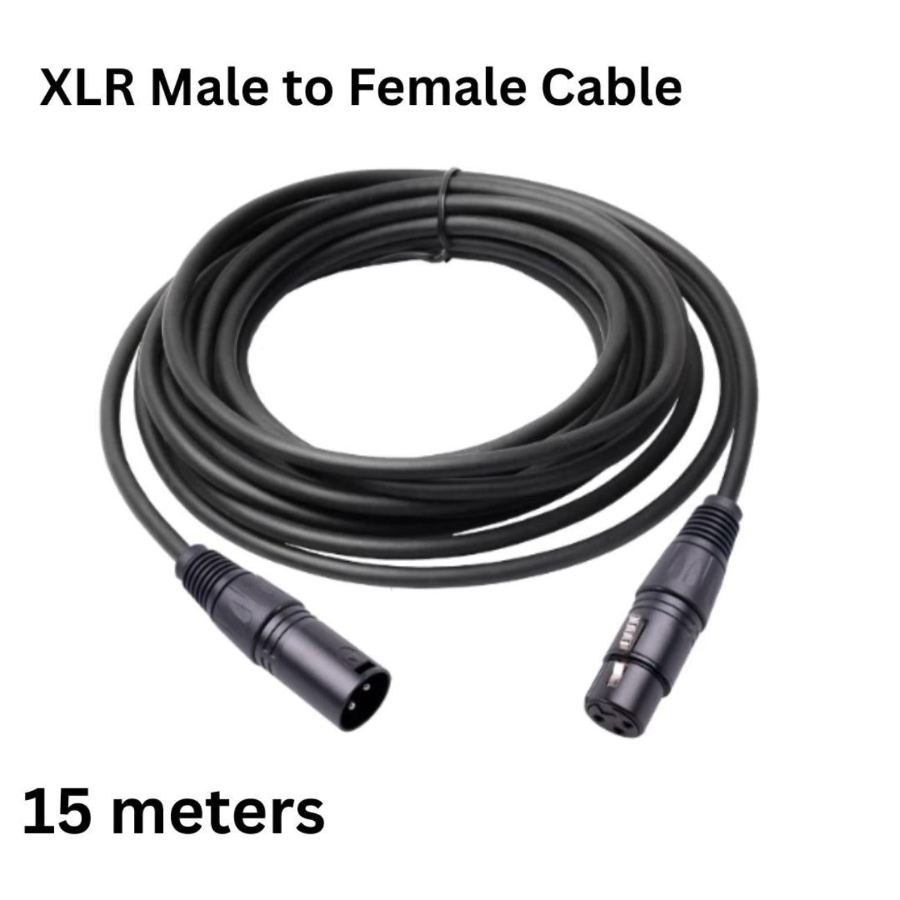 15-meter XLR Male to Female Cable for Microphone Audio Extension Cord use with durable design