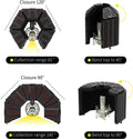 Foldable microphone isolation shield designed to enhance recording clarity with adjustable angles