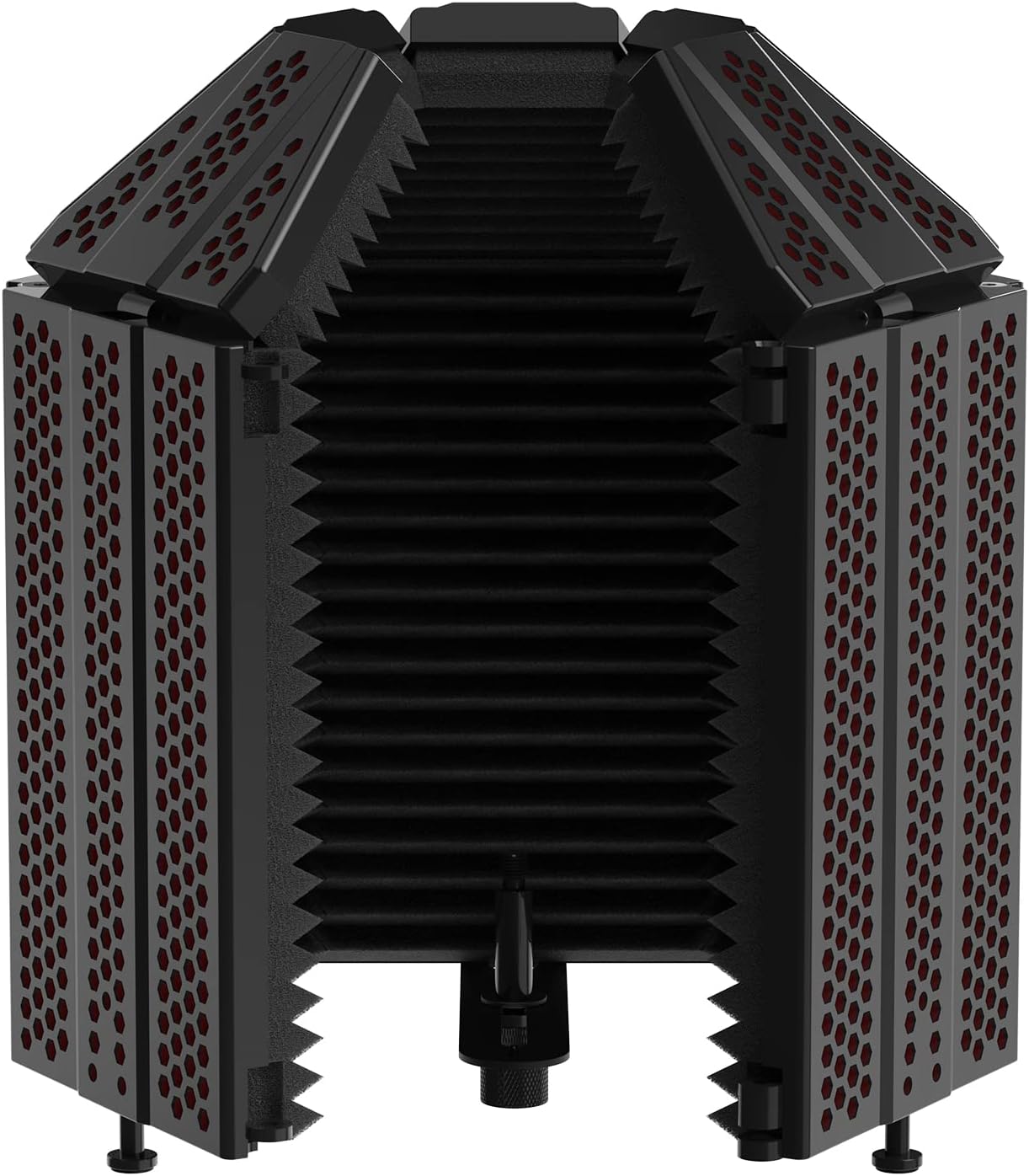 Foldable microphone isolation shield designed for improved sound recording quality