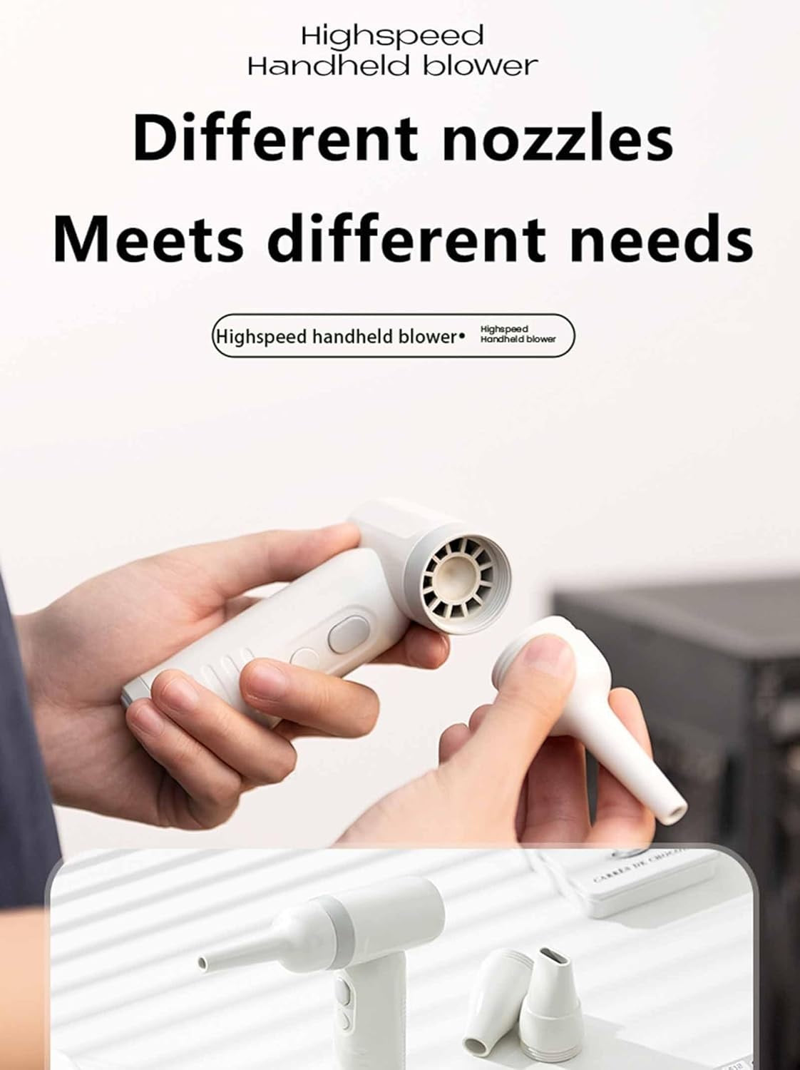 VMIDirect mini turbo fan with interchangeable nozzles for versatile airflow and cooling options