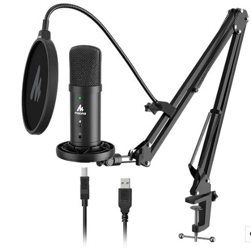VMIDirect USB Microphone with Adjustable Stand and Pop Filter for Clear Audio Recording