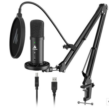 VMIDirect USB Microphone with Adjustable Stand and Pop Filter for Clear Audio Recording