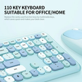 Mofii 666 keyboard and mouse for PC in pastel blue with 110 keys suitable for office and home use
