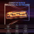 MOFII Candy M keyboard with lights wired mechanical keyboard with radium carving technology and white backlight