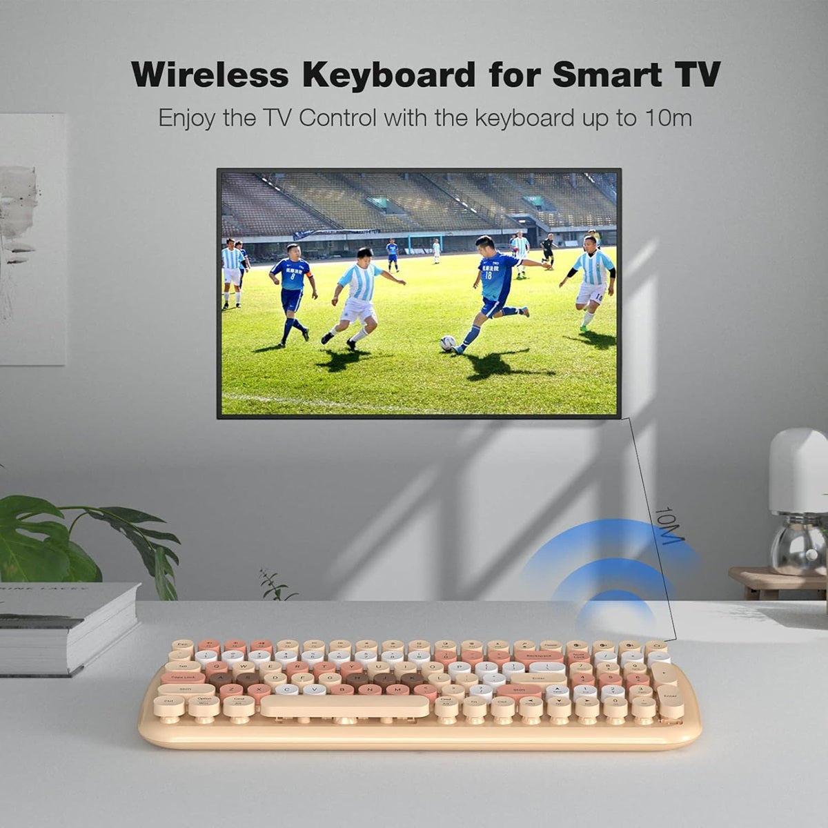 Mofii Candy XR wireless keyboard and mouse combo with round keys in beige and brown colors