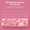Mofii Sweet Mixed 2.4G keyboard for PC in pink with round colorful keys and multimedia buttons