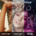 Multifunctional Magnetic RGB Video Light showcasing warm, white, and RGB lighting options for versatile use