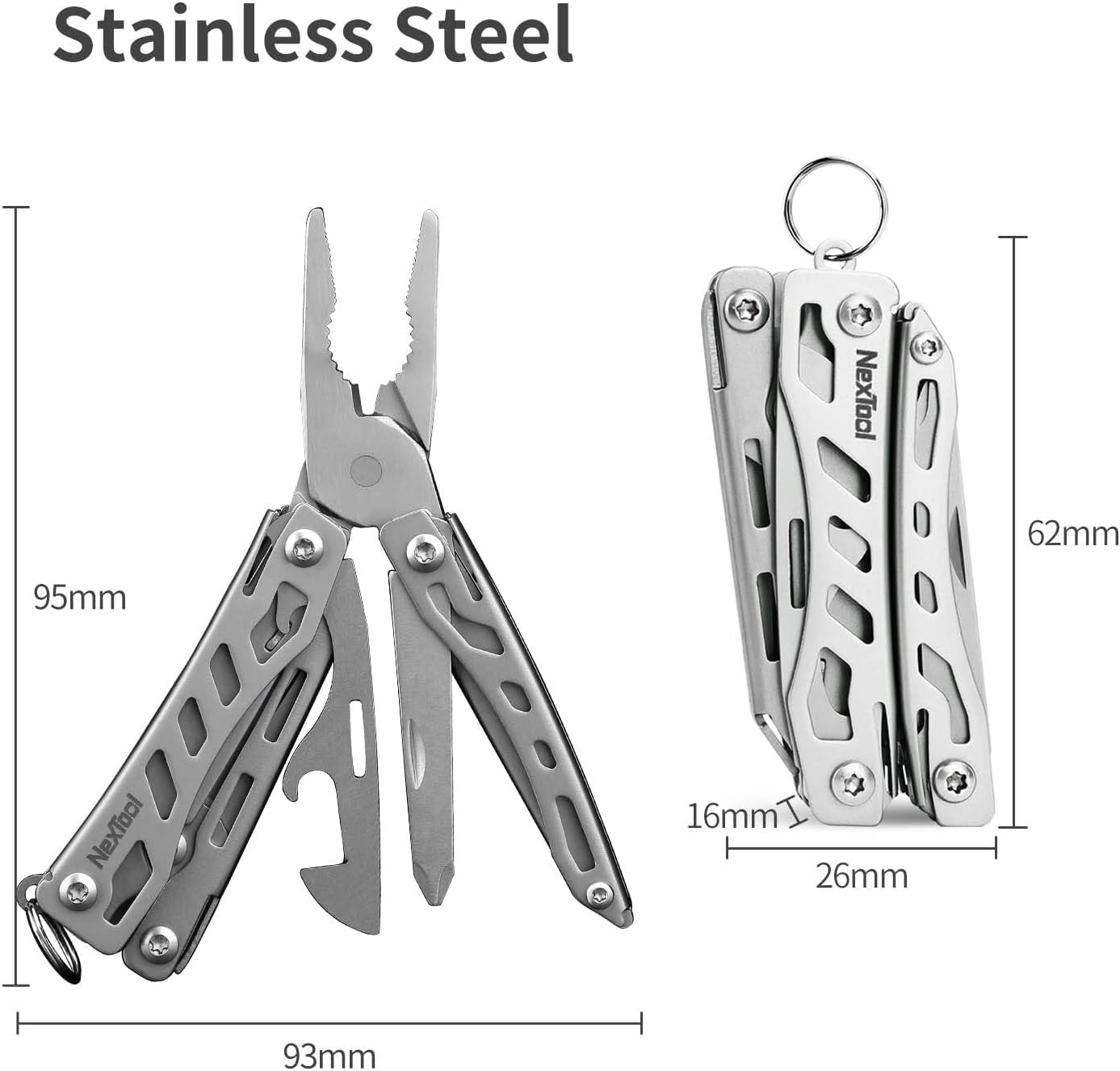 VMIDirect Mini Pocket Knife And Pliers in stainless steel design with multiple tools for versatile use