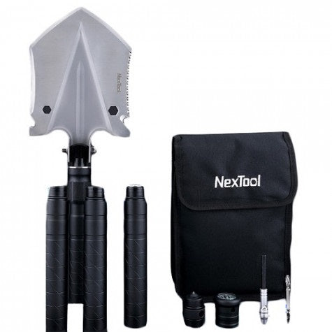 VMIDirect Multi-Tool Survival Gear Set including a foldable shovel and accessories for outdoor tasks