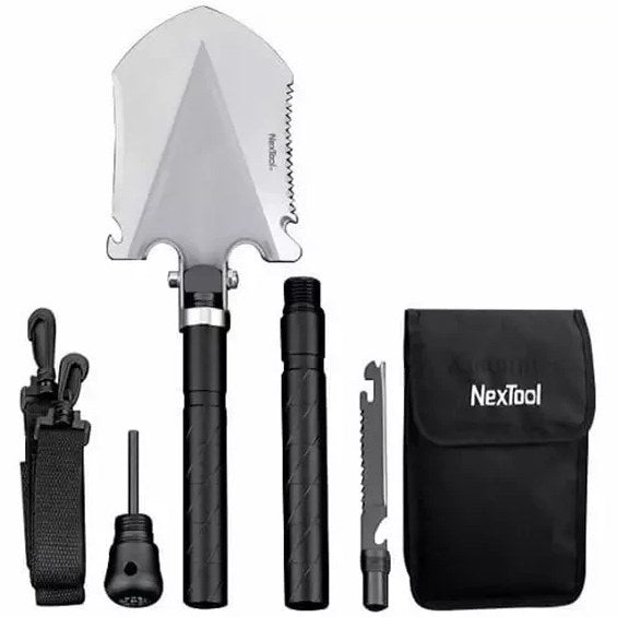VMIDirect Multi-Tool Survival Gear Set including a foldable shovel and accessories for outdoor tasks