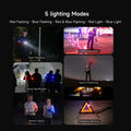 5 lighting modes demonstrated using a Flashing Safety Slap Bracelet for night patrolling and emergency warning