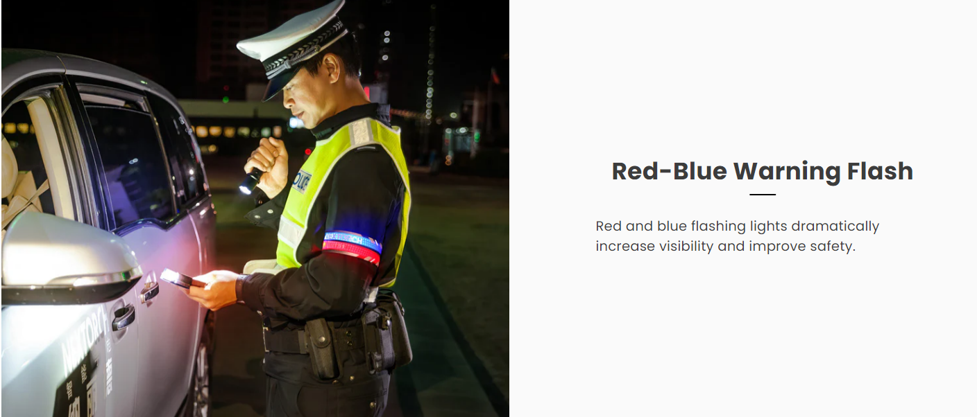 Flashing Safety Slap Bracelet for emergency lighting with red and blue warning lights for enhanced visibility