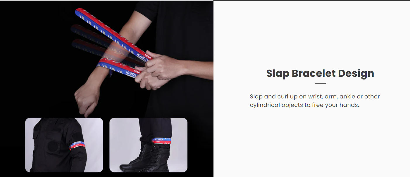 VMIDirect Flashing Safety Slap Bracelet designed for visibility on wrists or arms