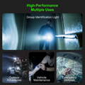 Rechargeable Tactical Flashlight showcasing multiple uses for outdoor adventures and emergency defense
