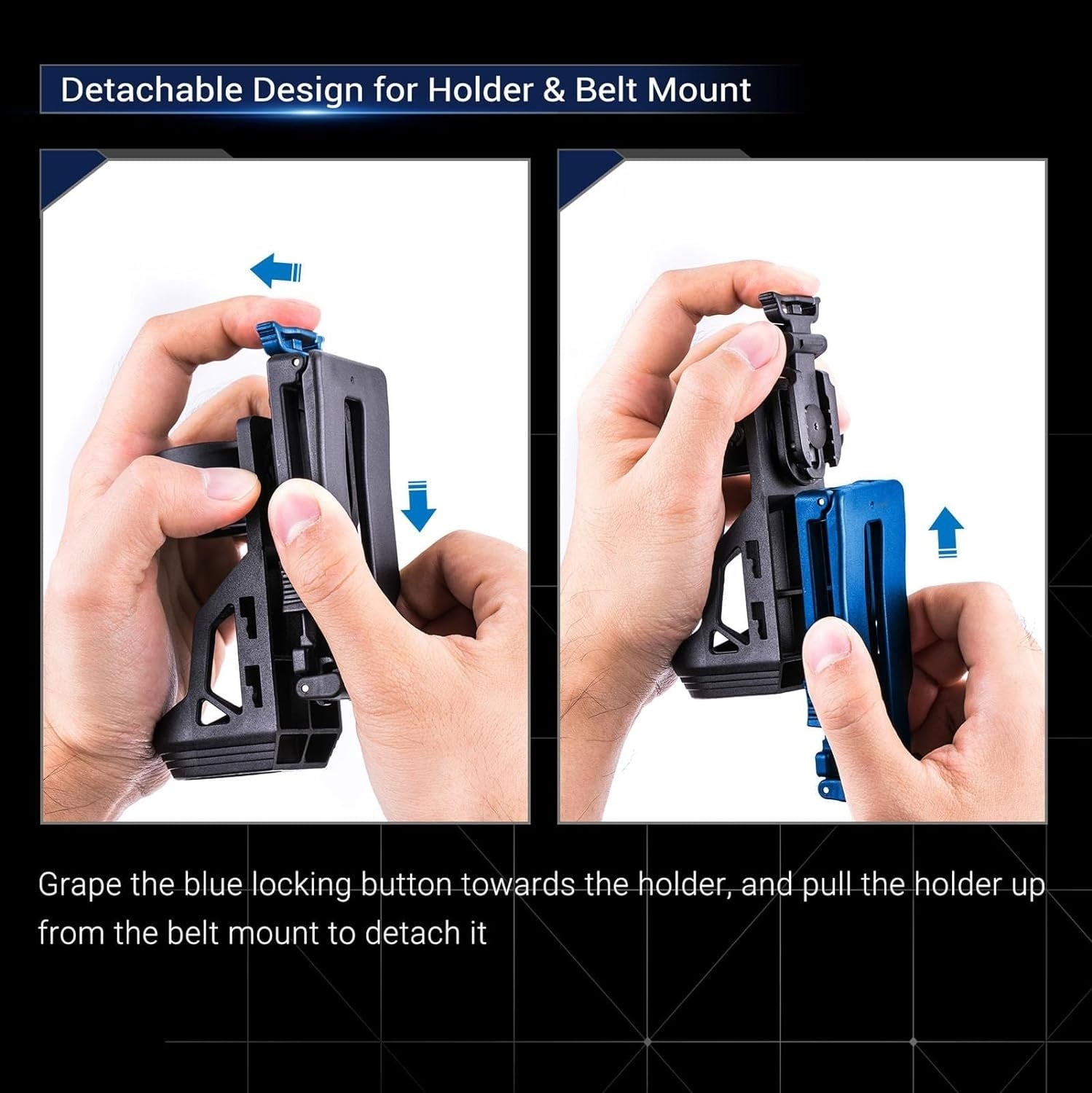 Detachable VMIDirect Tactical Flashlight Holster for easy holder and belt mount adjustment