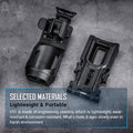 VMIDirect Tactical Flashlight Holster made from lightweight, wear-resistant engineering plastics for durability