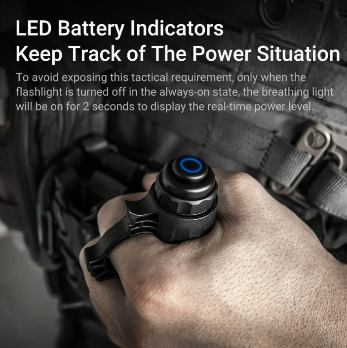 VMIDirect Tactical LED Flashlight Rechargeable with LED battery indicators for real-time power level tracking