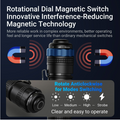 VMIDirect Tactical LED Flashlight Rechargeable with Rotational Dial Magnetic Switch for Easy Operation