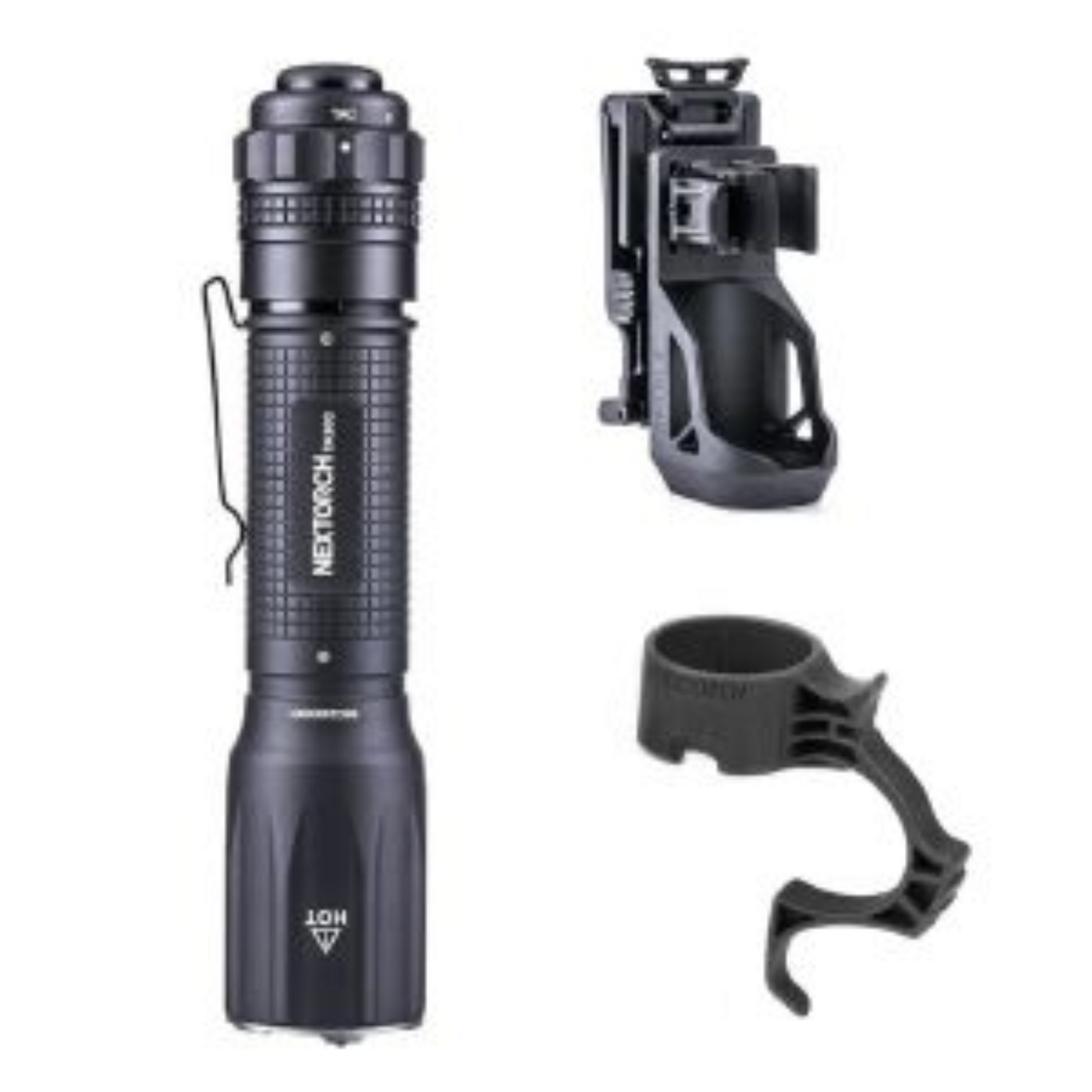 VMIDirect Tactical LED Flashlight Rechargeable with adjustable grip and mount for versatile use