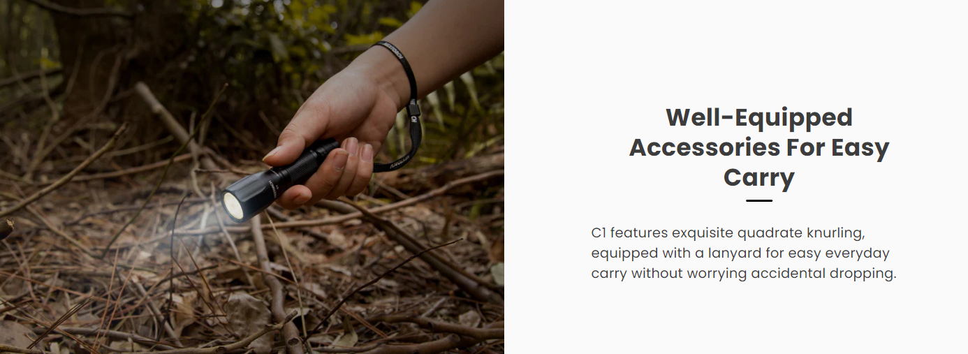 VMIDirect Tactical Waterproof Rechargeable Flashlight with a Handheld Grip in Natural Outdoor Settings
