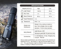 VMIDirect Tactical Waterproof Rechargeable Flashlight with LED light output and durable aluminum body