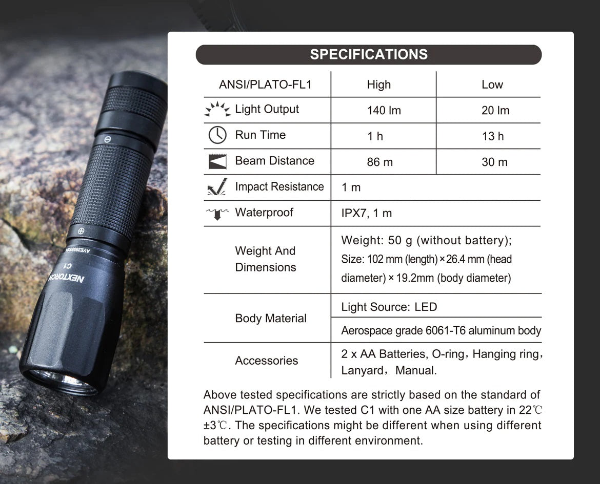 VMIDirect Tactical Waterproof Rechargeable Flashlight with LED light output and durable aluminum body