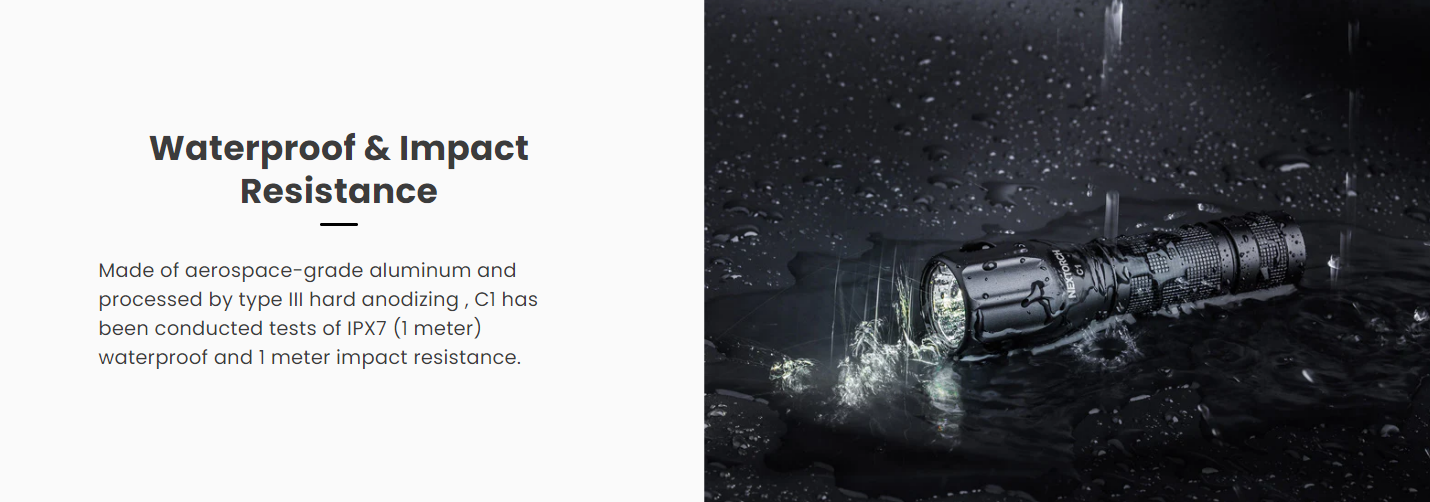 VMIDirect Tactical Waterproof Rechargeable Flashlight designed with aerospace-grade aluminum for durability