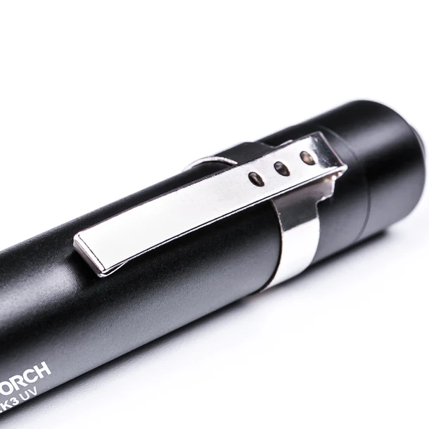 VMIDirect UV Penlight Forensic Medical Torch with a sleek design and clip for easy carrying