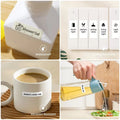 Examples of labels printed with a Portable Bluetooth Label Printer for various household items